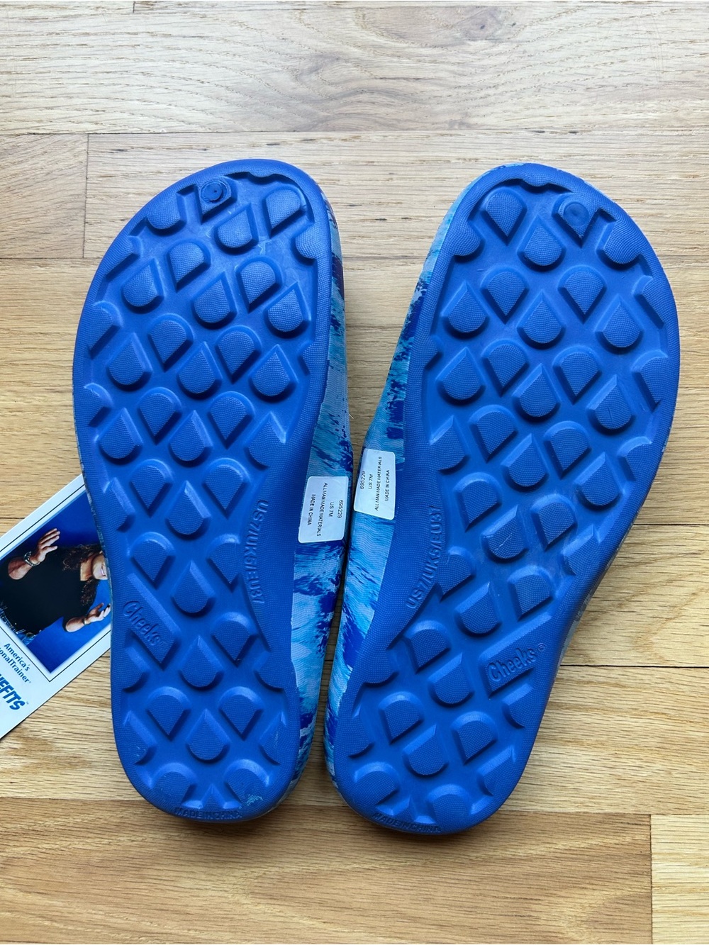 Tony Little CHEEKS Medallion Health Sandals One Piece Foot Technology Blue Sz 7 - Picture 4 of 5